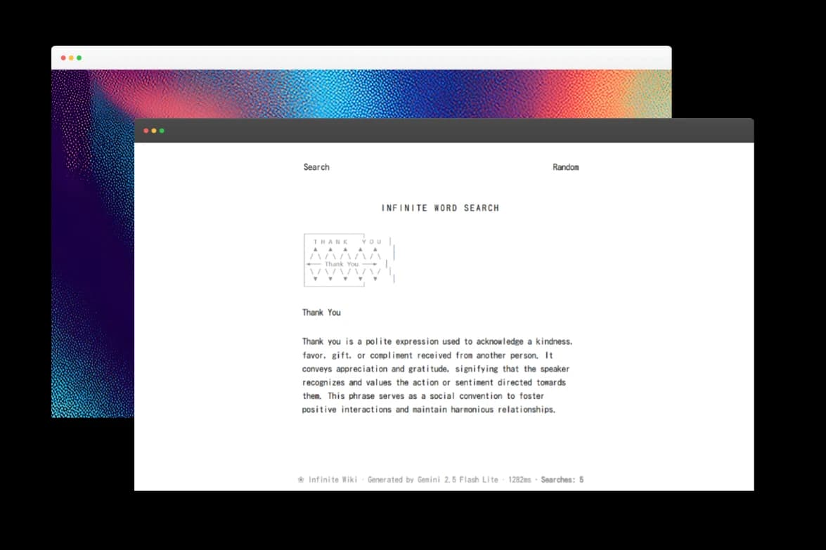Infinite Word Search